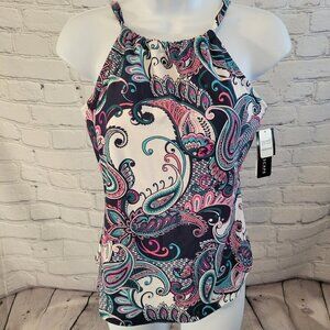 Island Escape Womens Printed Cali Underwire Tankini Top